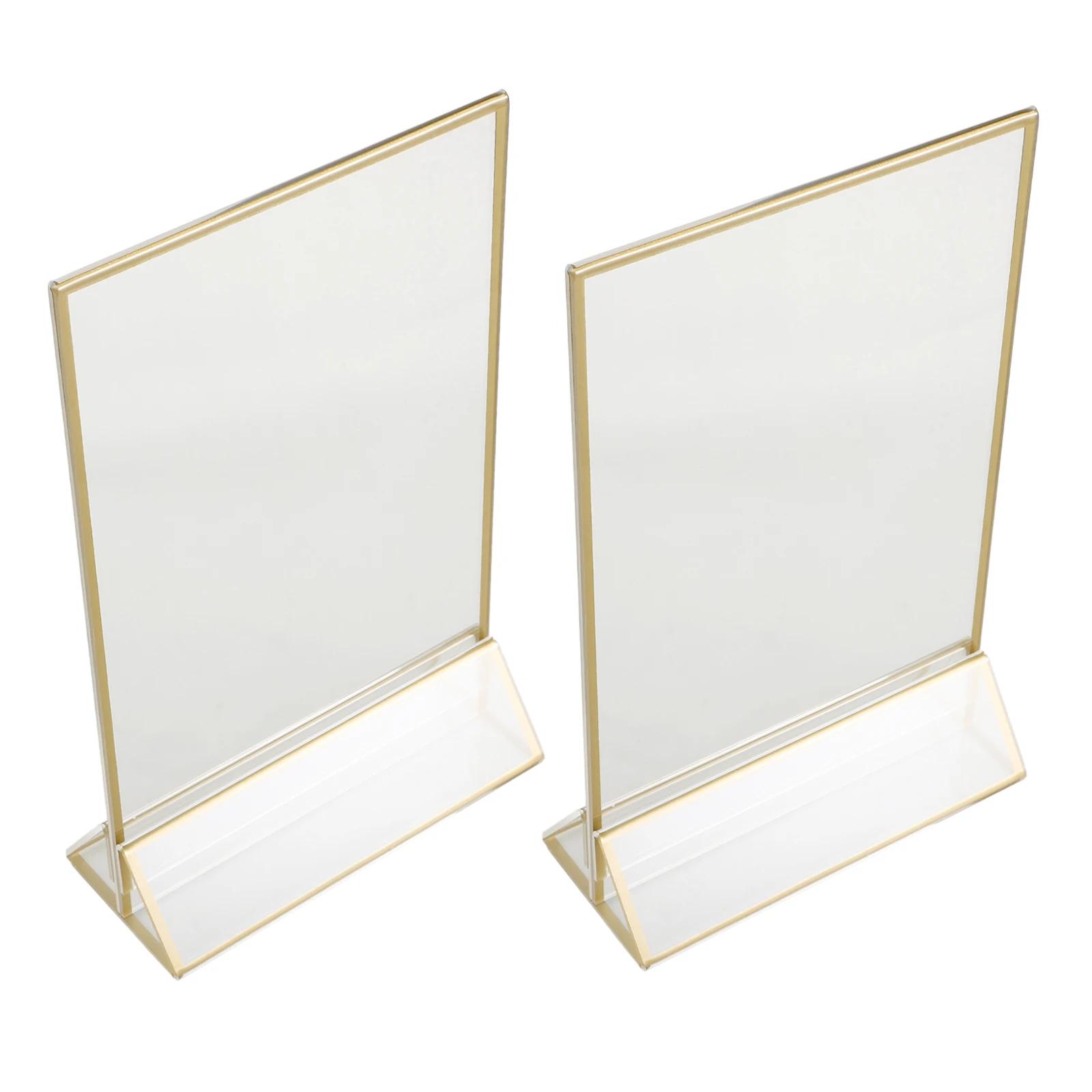 

2 Pcs Acrylic Desk Display Frame Signs for Wedding Clear Paper Stand Holders
