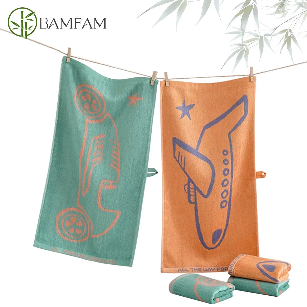 High Quality 26x48cm Bamboo Fiber Towel Wholesale Bathroom Towel Kid Towel Hand Towel Face Towel Hair Towel For Children