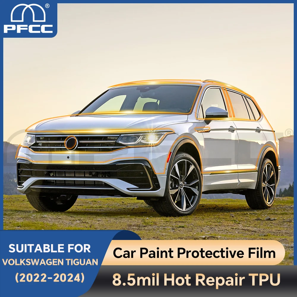 

For VOLKSWAGEN TIGUAN 2022 2023 2024 TPU Car Paint Protection Film Pre-cut Body Sticker Anti-scratch Bra Kit Accessories Clear
