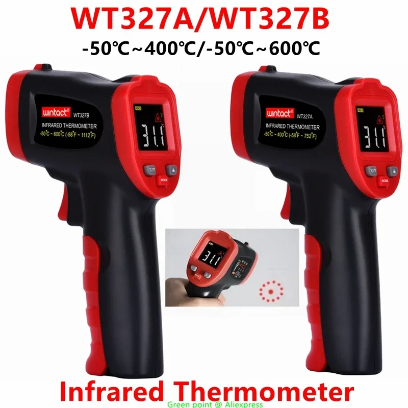 5PCS Handheld WT327A/WT327B Infrared Thermometer Color Screen Non-Contact Temperature Meter Gun Used For Ice Cube Temperature