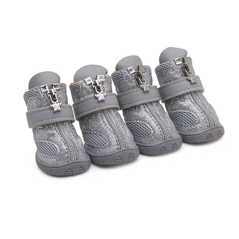 Bling Spring Summer Pet Dog Shoes Breathable Mesh Dog Boots Anti-slip Small Dog Shoes Puppy Sandals