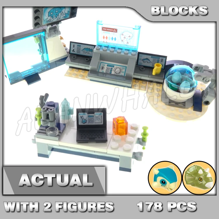 

178 шт., мир Юрского периода, лаборатория доктора Ву, детские динозавры, настенный парк 11577, строительные блоки, игрушки, совместимые с моделью