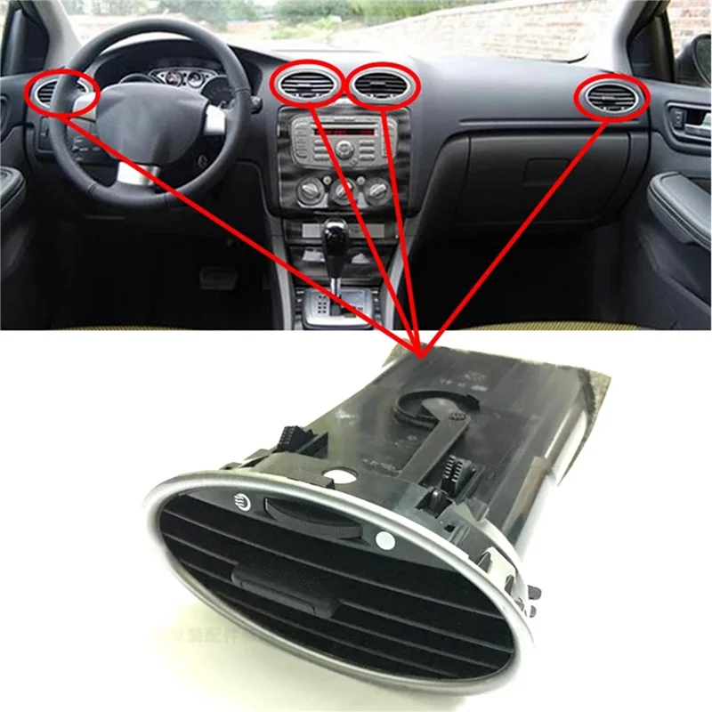 

AB61-2X Car Dashboard Air Vent Nozzle For Ford Focus MK2 2005-2013 Air Conditioning Outlet Decoration Caps Silver