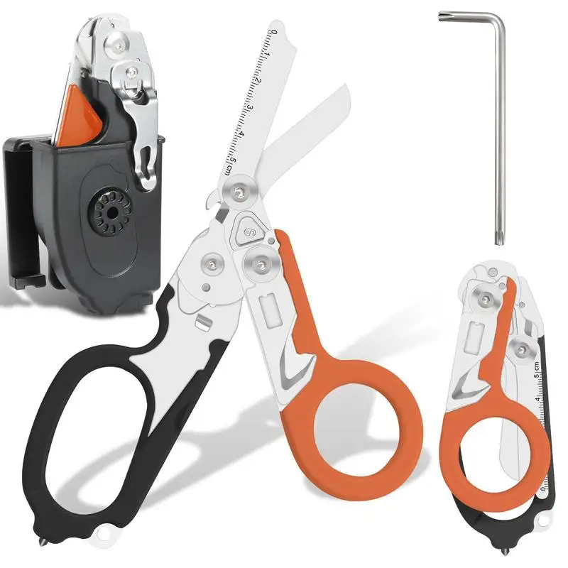 

6 in 1 Tactical Scissors, Scissors with Screwdriver, Portable Scissors for Outdoor Camping Hiking, Heavy Duty Hand Tools