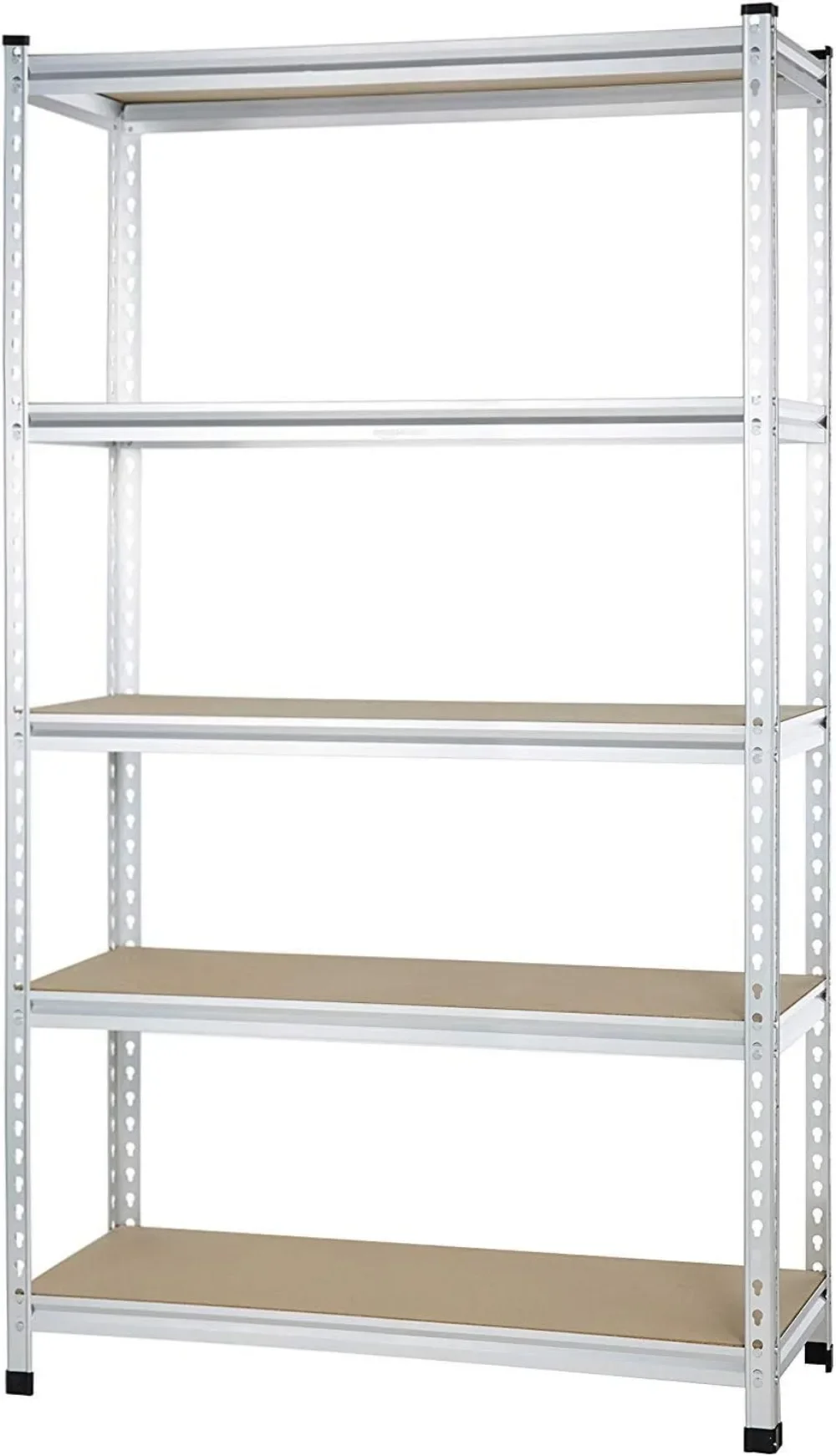 

5 Tier, Medium Duty Storage Shelving Double Post Press Board Shelf, Aluminum, 48 X 18 X 72