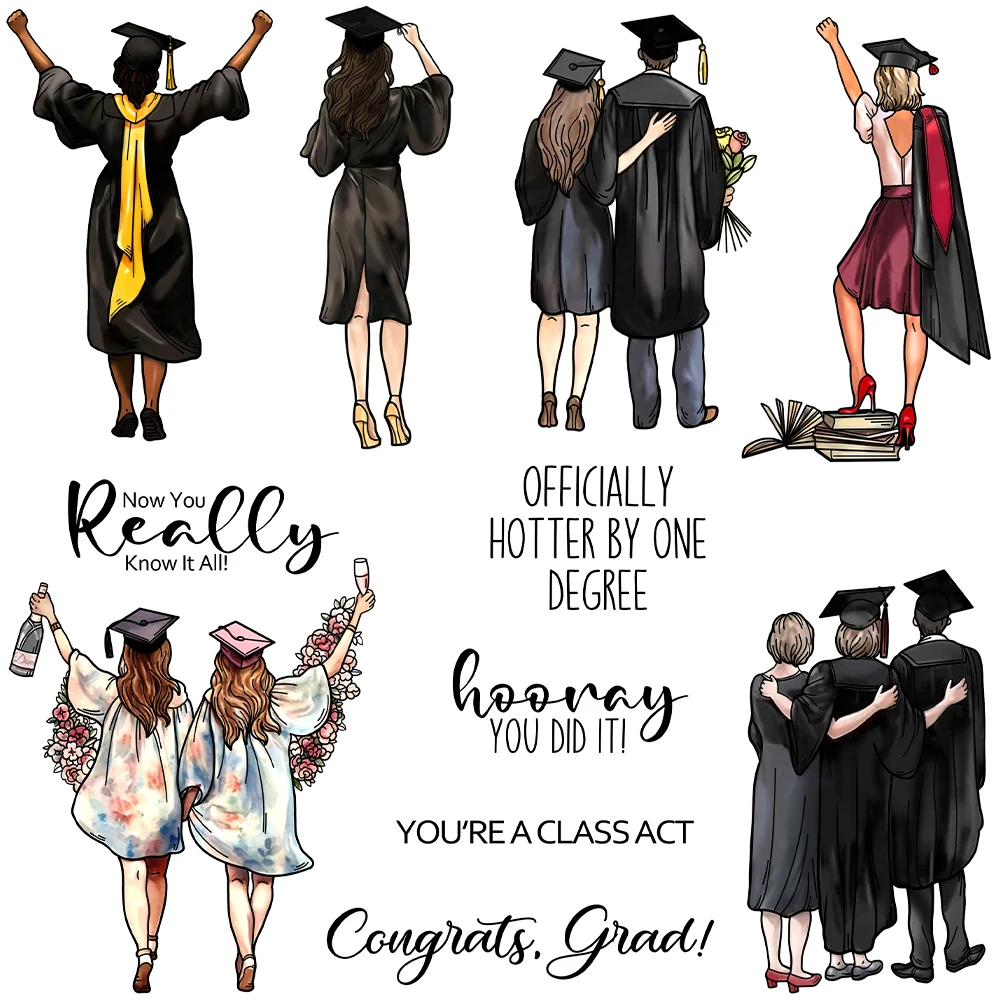 Mangocraft Graduation Season Young In Suit Cutting Dies Clear Stamp DIY Scrapbooking Metal Dies Silicone Stamps For Cards Albums