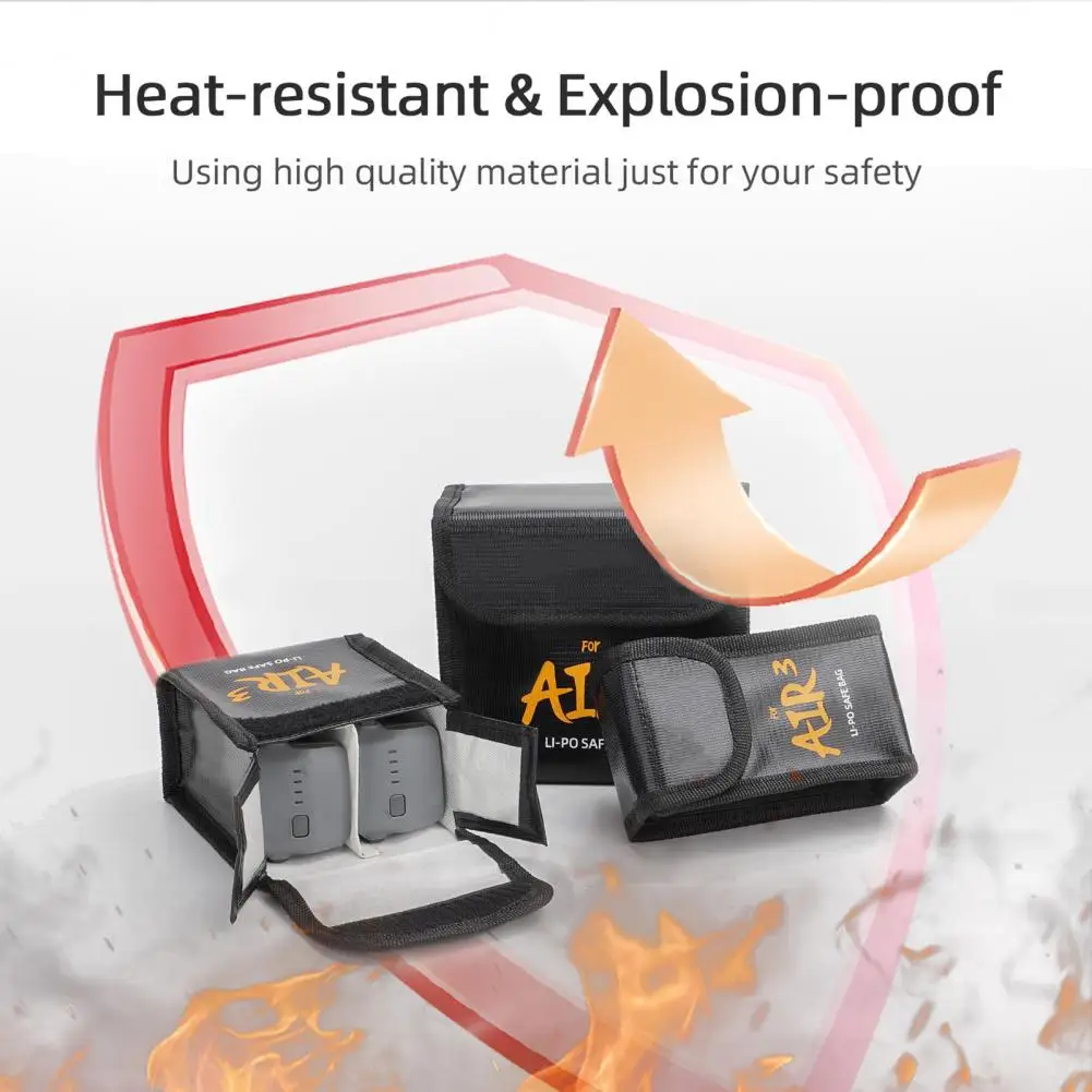 Battery Explosion-proof Bag Securely Store Fastener Tape Fixing Fire-resistant Battery Holder For AIR 3