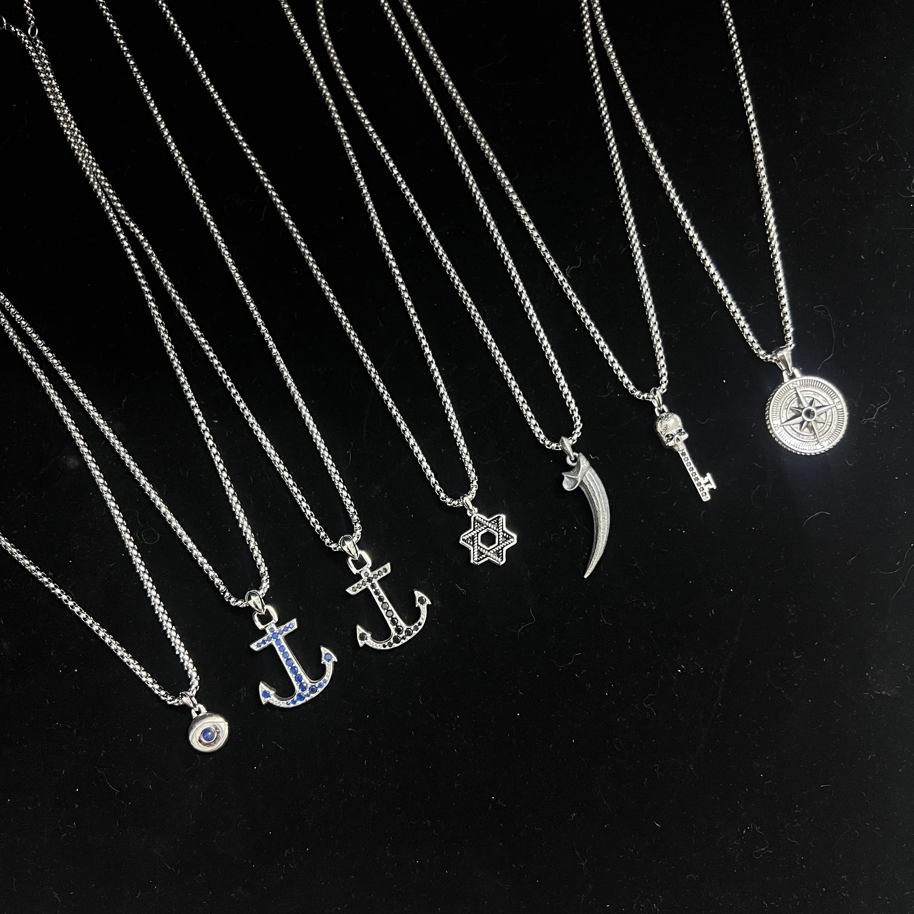 

S925 Sterling Silver 2025 New Anchor Evil Eye Star Necklace - Unisex Fashion Trendy Classic Personalized Retro Luxury Jewelry