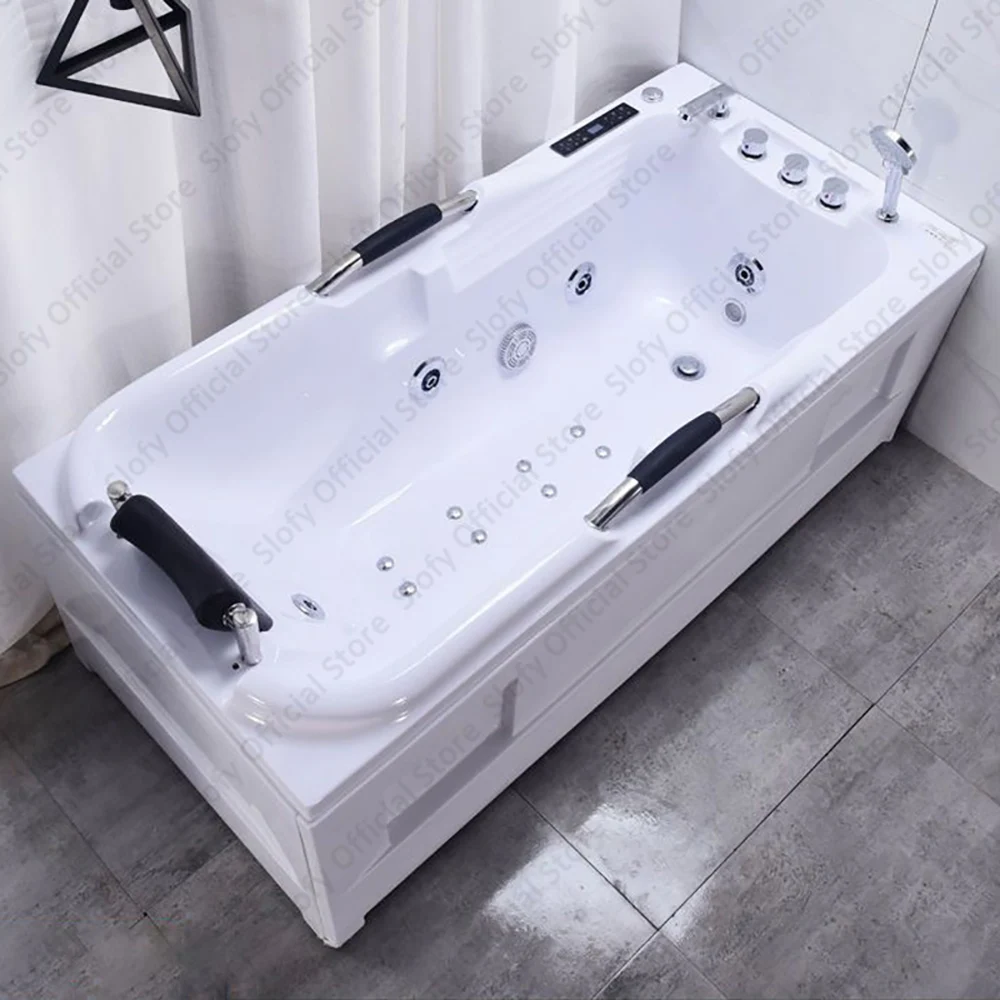 Dual-Side Skirt Bathtub Luxury Acrylic Tub With High Load-bearing Capacity, Multifunctional Right Skirt Bathtub Multiple Sizes