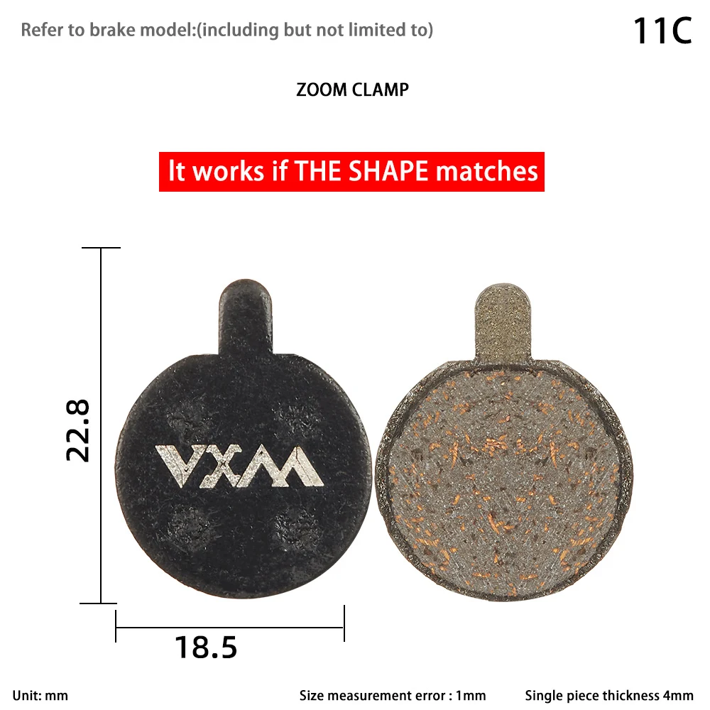 MOTSUV 2 Pairs Bicycle Disc Brake Pads for ZOOM5 ZOOM DB Series ZOOM ONE Caliper, Sport EX Class, Resin/Ceramic/Copper