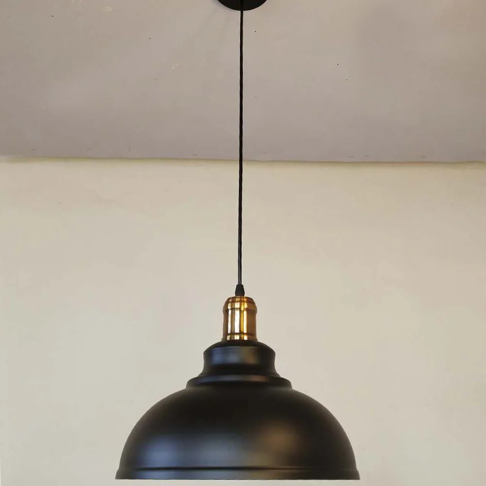 خمر الحديد شنقا مصباح 29 سنتيمتر النمط الصناعي الأسود لمقهى فندق ديكور المنزل دائم طويلة الأمد الحديد شنقا مصباح