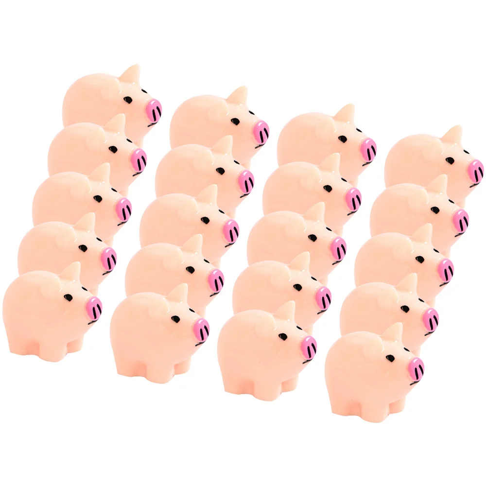 20 قطعة تمثال خنزير مصغر الراتنج تماثيل أصبع صغيرة حيوان خفيف الوزن لسطح المكتب سيارة ساحة حديقة ديكور #6