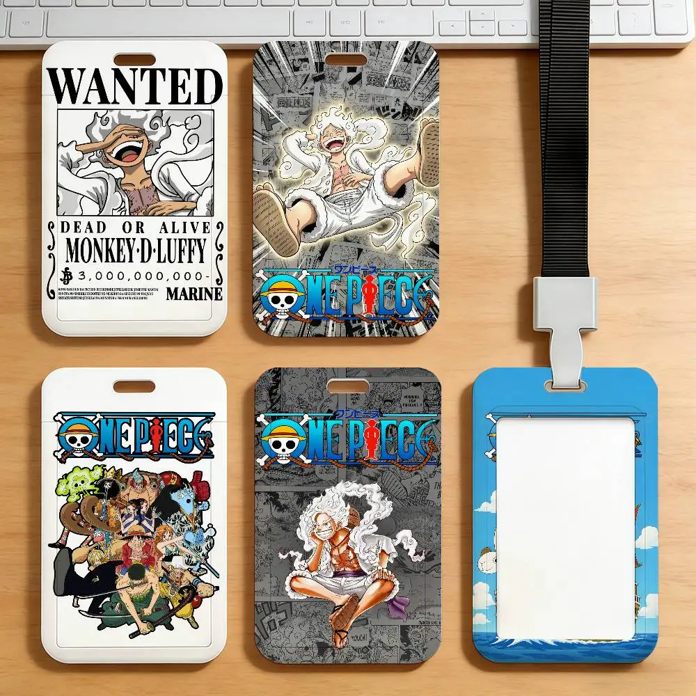 Classic Anime One P-Piece L-Luffy-S 5 Gear Card Holder Student Campus Meal Cards Public Transport Subway Cardcase
