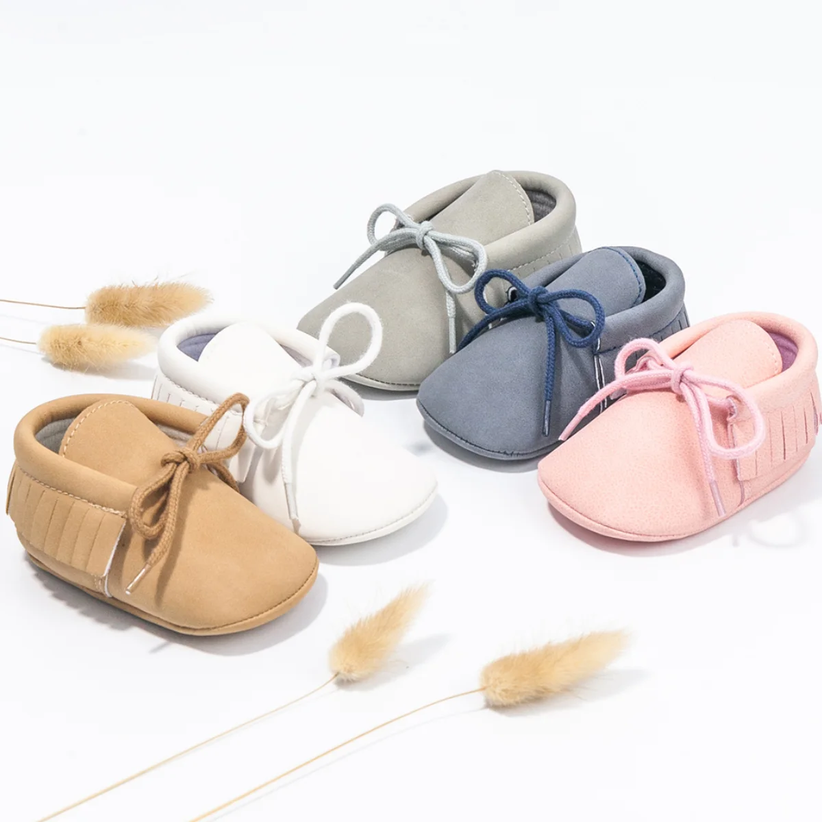 Classic Vintage PU Leather Bow Tie Baby Shoes Tassel Soft Sole Boys Girls Baby Moccasins Infant Initial First Walkers Shoes