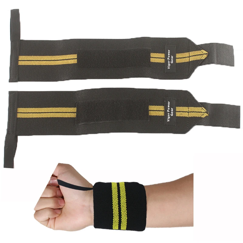 สายรัดข้อมือกีฬาระบายอากาศได้ดีการยกน้ำหนักการรองรับข้อมือฟิตเนสสายรัดข้อมือการพันการครอสฟิตยิมการฝึก1คู่