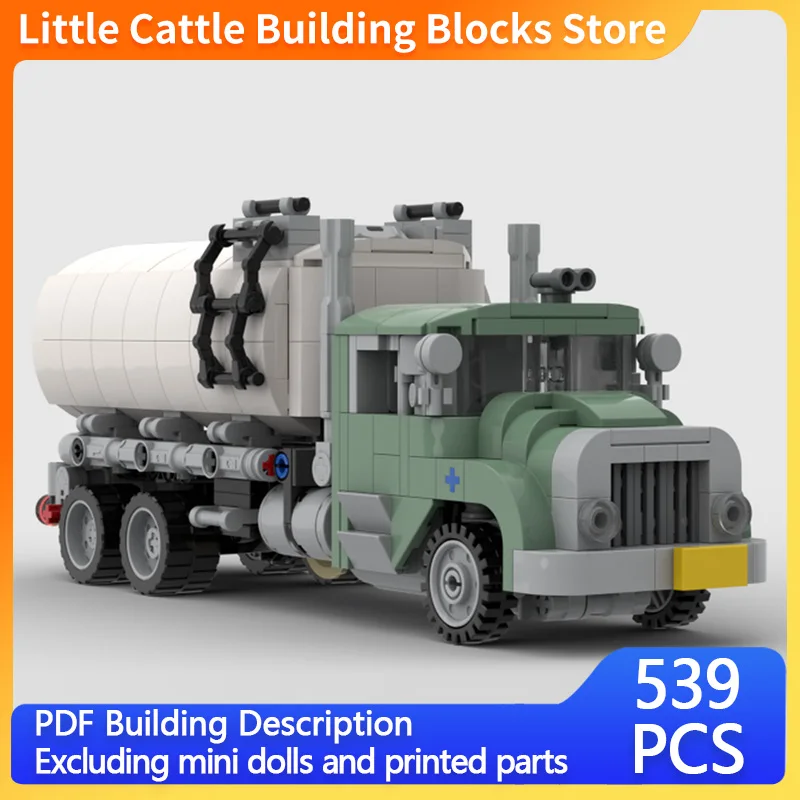 City Car Model MOC Building Bricks Remote-Controlled Tanker Truck Modular Technology Gifts Holiday Assemble Children Toys Suit