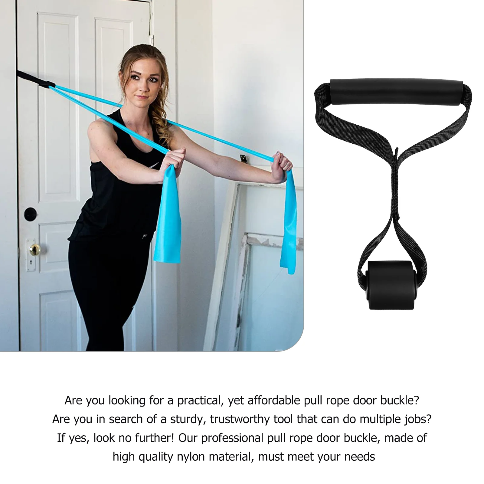 Boucle de porte à cordon de traction, accessoires d'équipement de gymnastique robustes, fournitures de corde de traction de Fitness, ancre d'entraînement élastique et Durable en Nylon