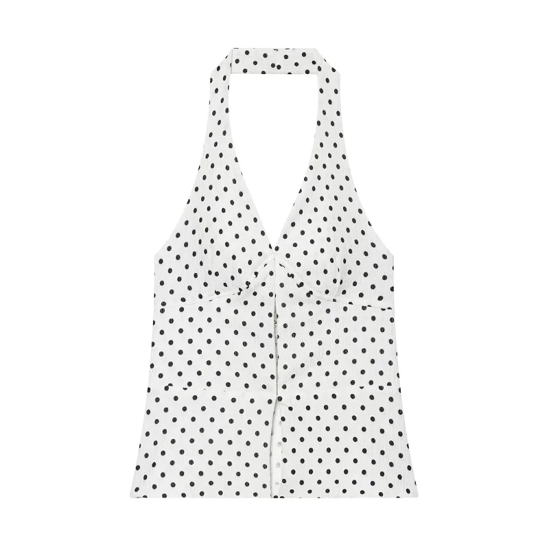 Damen Halter Tank Top 2026 – Schwarzes, sexy rückenfreies Sommer-Strand-Top für Frauen, schulterfreies Camisole Damen-Oberteil – Detail 6