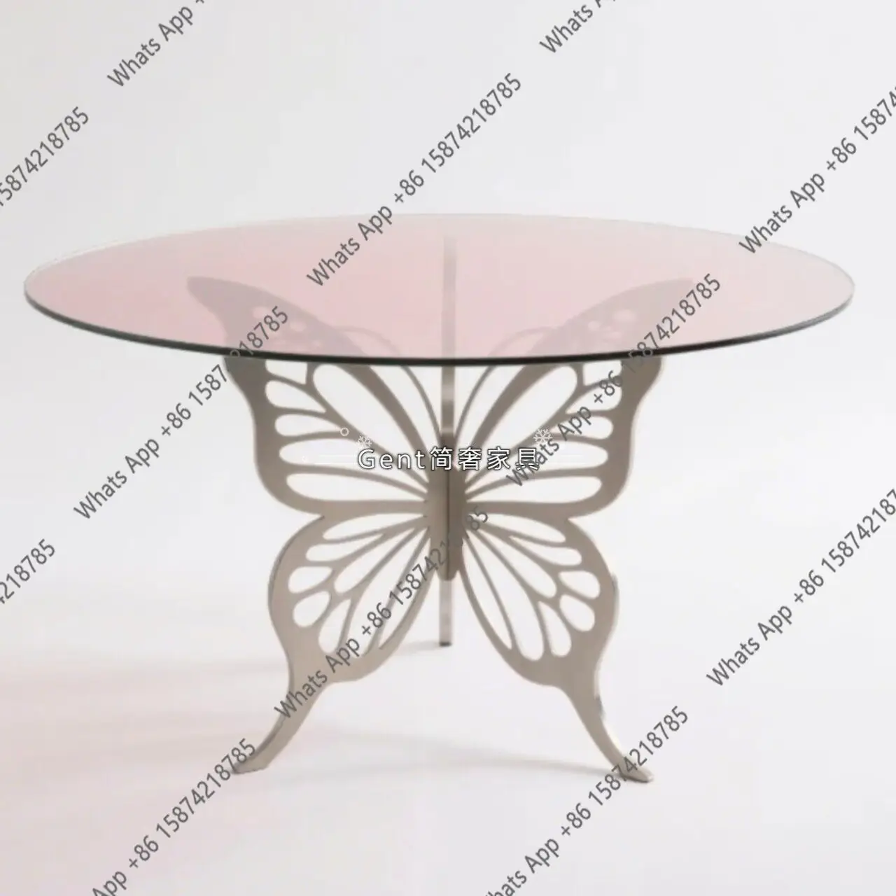 

Итальянский минималистичный обеденный стол для дома, легкий роскошный круглый обеденный стол из нержавеющей стали, современный простой круглый стеклянный обеденный стол.