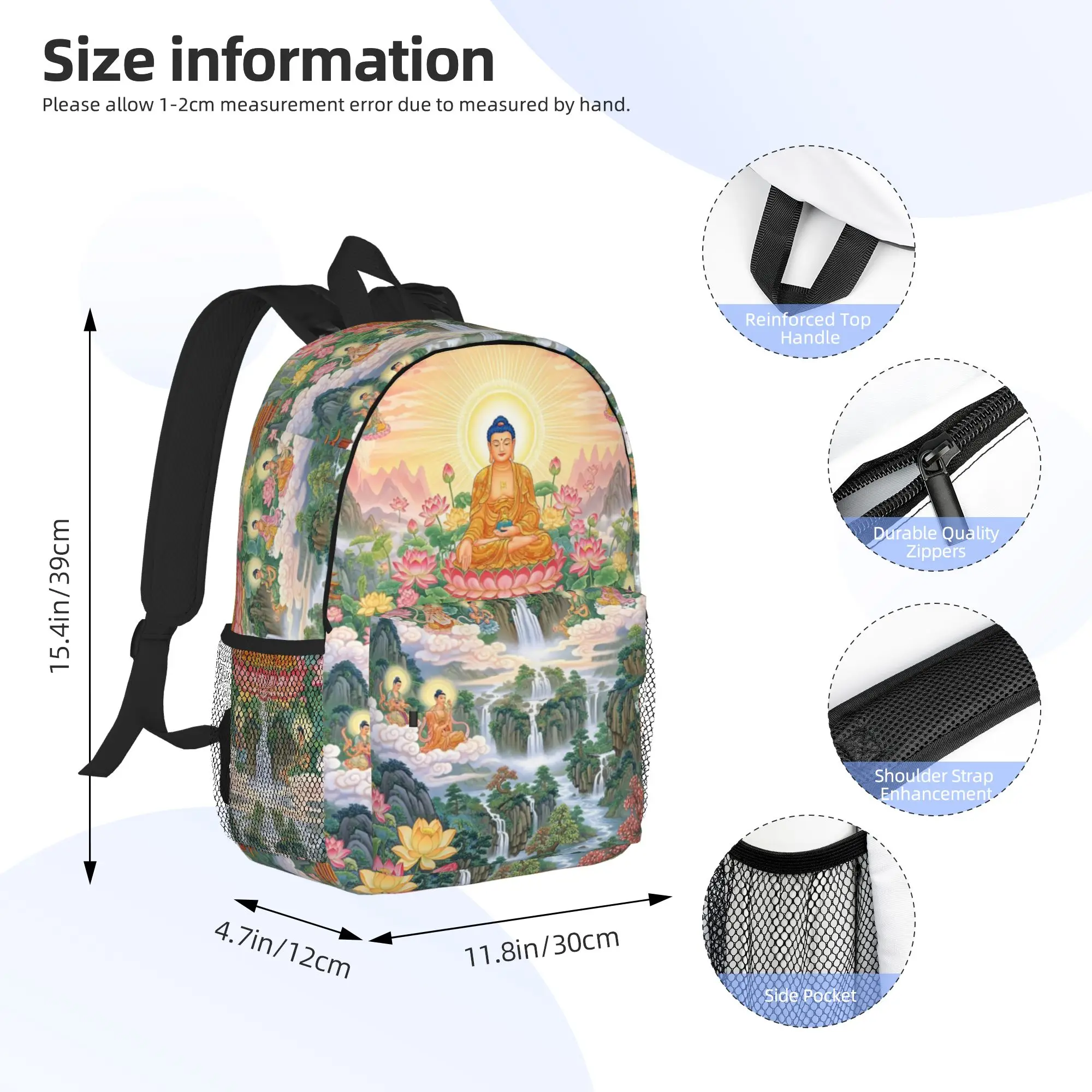Tantric Buddhist Deity Buddhism God Buddha Backpack Hot Sale Daypack Boys Girls BookBag Shoulder Bags for Men Women School Bag
