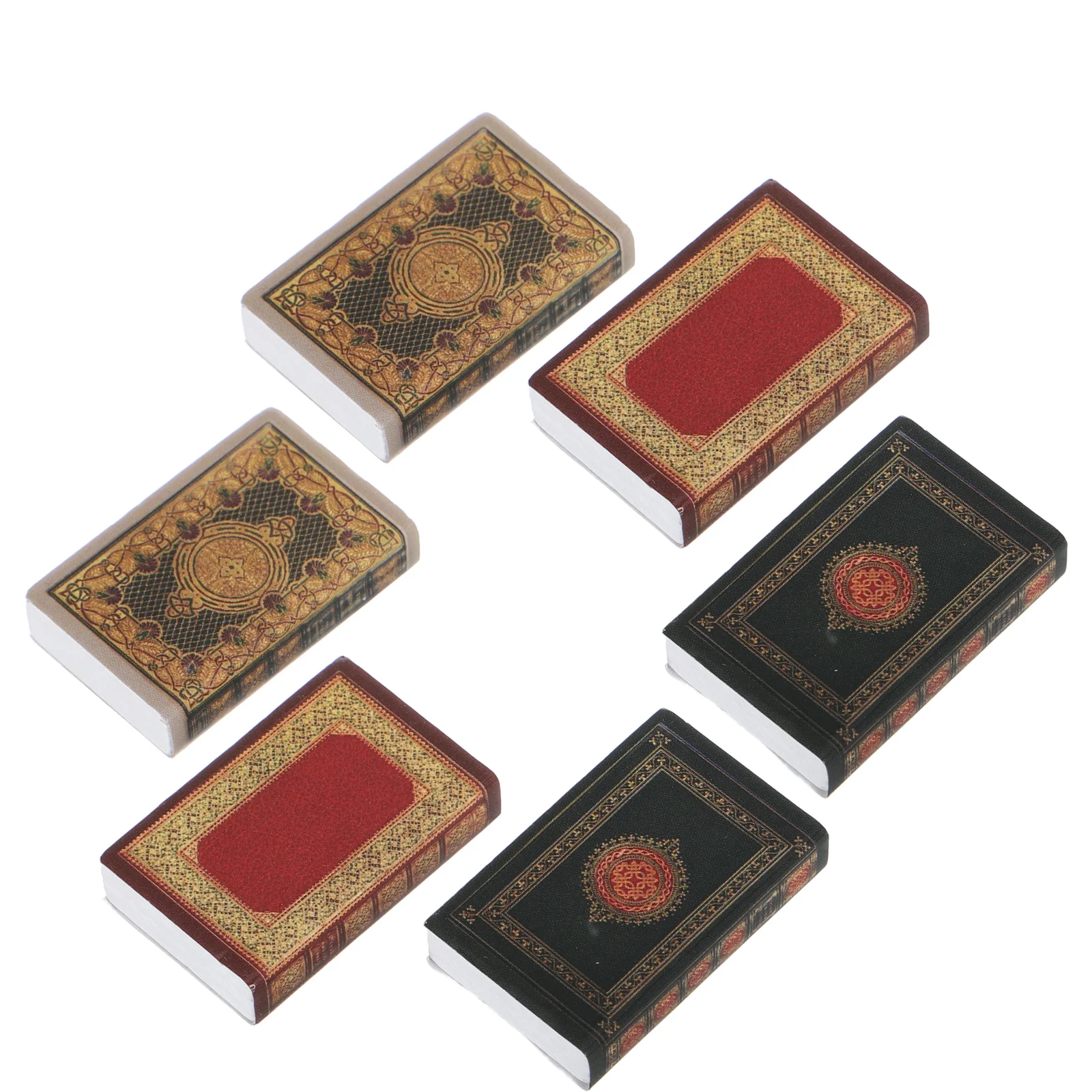 

6pcs Dollhouse Miniatures 1: 12 Scale Mini Books Dollhouse Bookcase Tiny Reading Room Library Decor House Accessories Readi