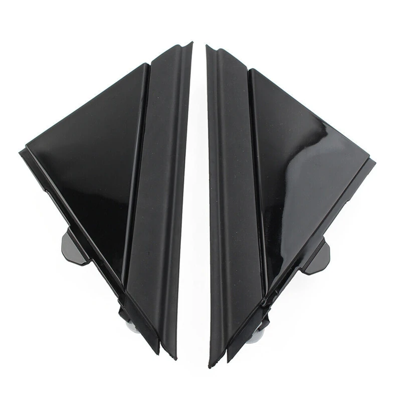 2 PCS Rear View Mirror Triangle Mirror Decorative Plate Bright Black ABS For Fiat 500 2012-2019