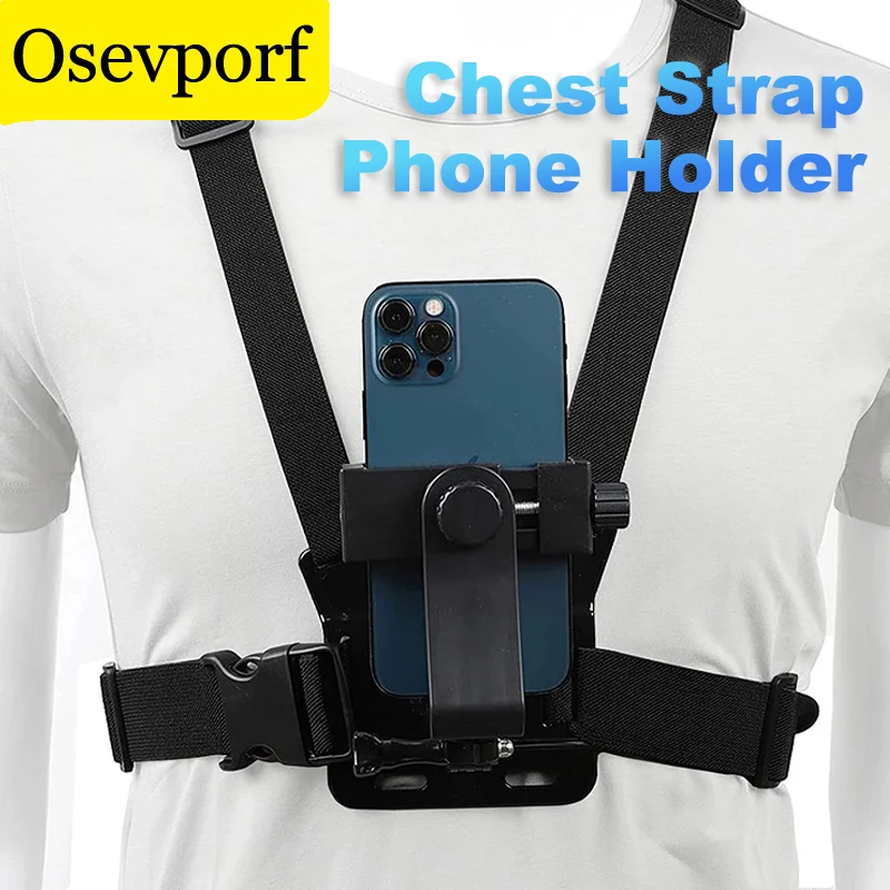 Mobile Phone Holder Chest Belt Mount Strap Support For 360 Rotaion Action Camera Shooting Stable Triangle Design Phone Bracket