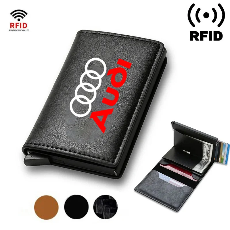 For Audi a3 a4 a5 a6 a7 a8 Q3 Q4 Q5 Q6 Q7 b8 b6 Rfid Credit Card Holder Men Wallets Bank Cardholder Leather Wallets 