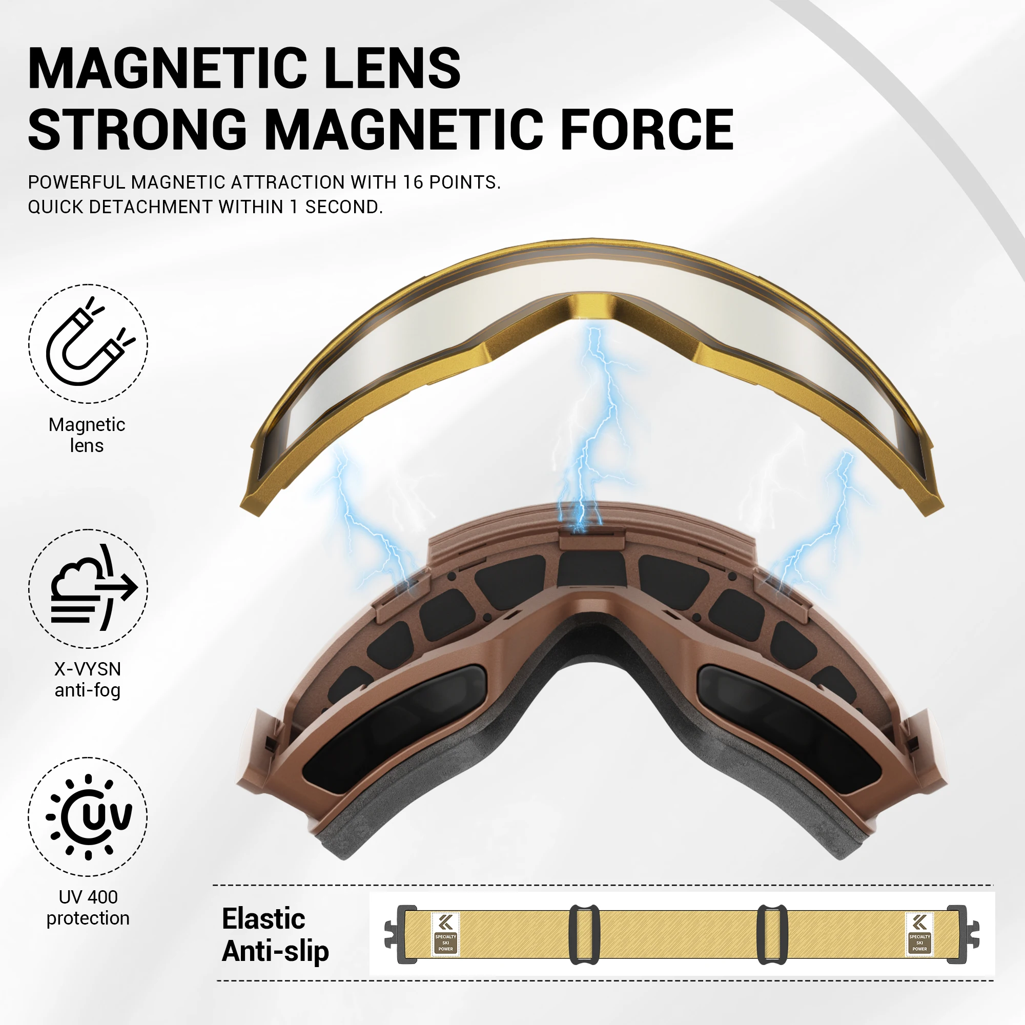 KAPVOE في الهواء الطلق نظارات التزلج اللونية الرجال على الجليد نظارات النساء الشتاء الثلوج النظارات الشمسية UV400 المغناطيسي الجذب عدسة جديد