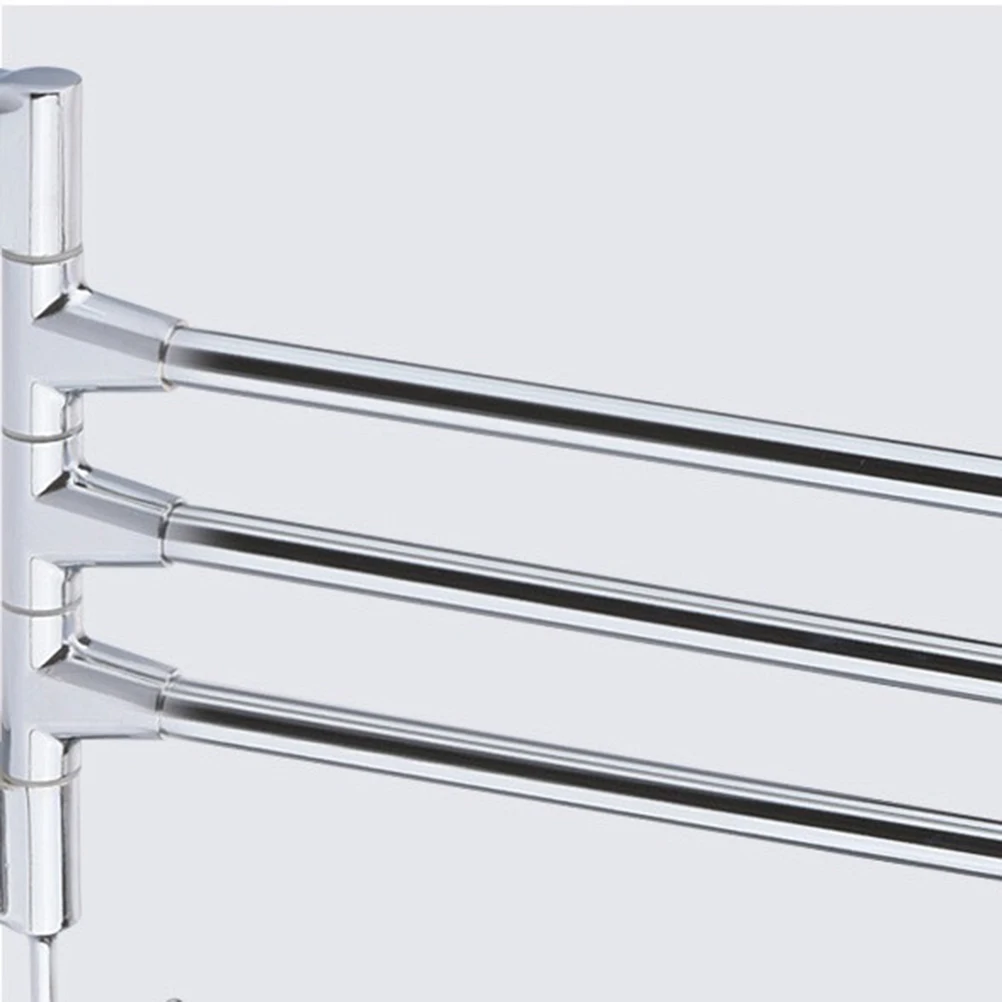 

3 Bars Stainless Steel Towel Holder Wall Mounted Bathroom Rack 180 Degree Rotatable Hollow Durable Anti Rust Kitchen Bathrooms