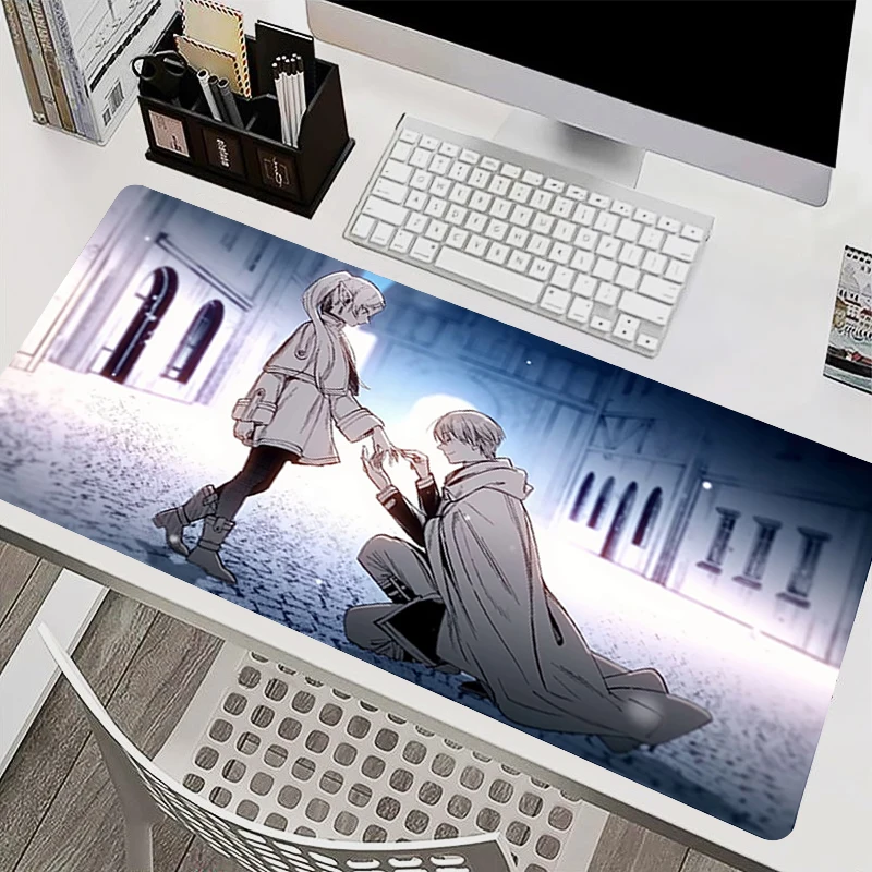 kawaii Mouse Pad Big Size Laptop Desk Mat Non-Slip Anime Keyboard Pad F-frieren Beyond Journey End xxl Gaming Extended Mousepad
