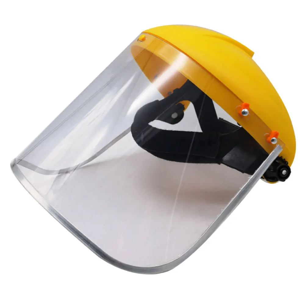 Protector facial transparente de PVC para motocicleta, de seguridad montada en la cabeza máscara facial, protección ocular