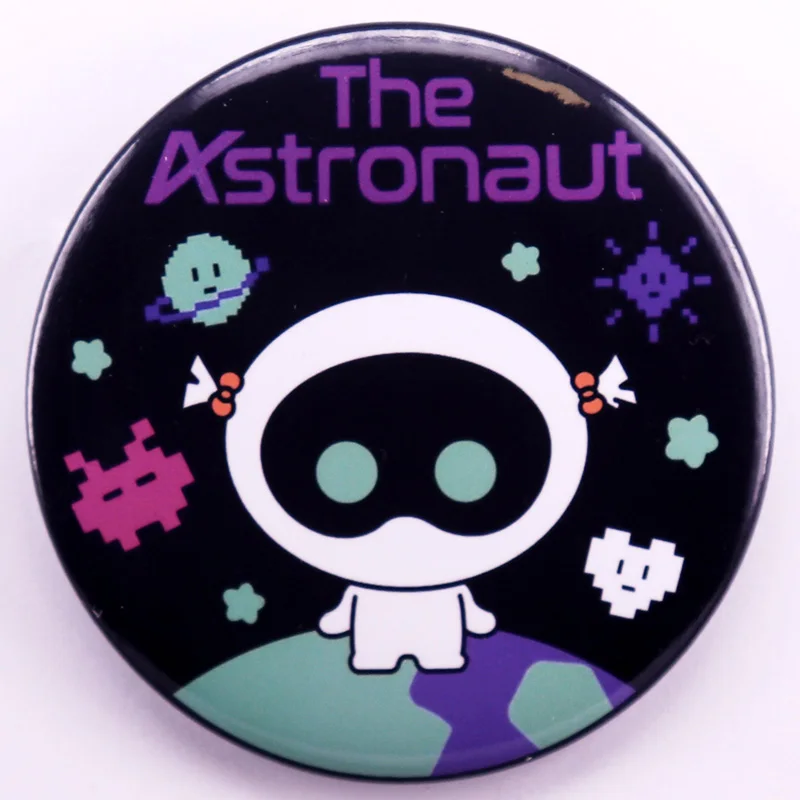 Wootteo Jin The Astronaut Badge Pinback Kawaii Tinplate Backpack Decoration