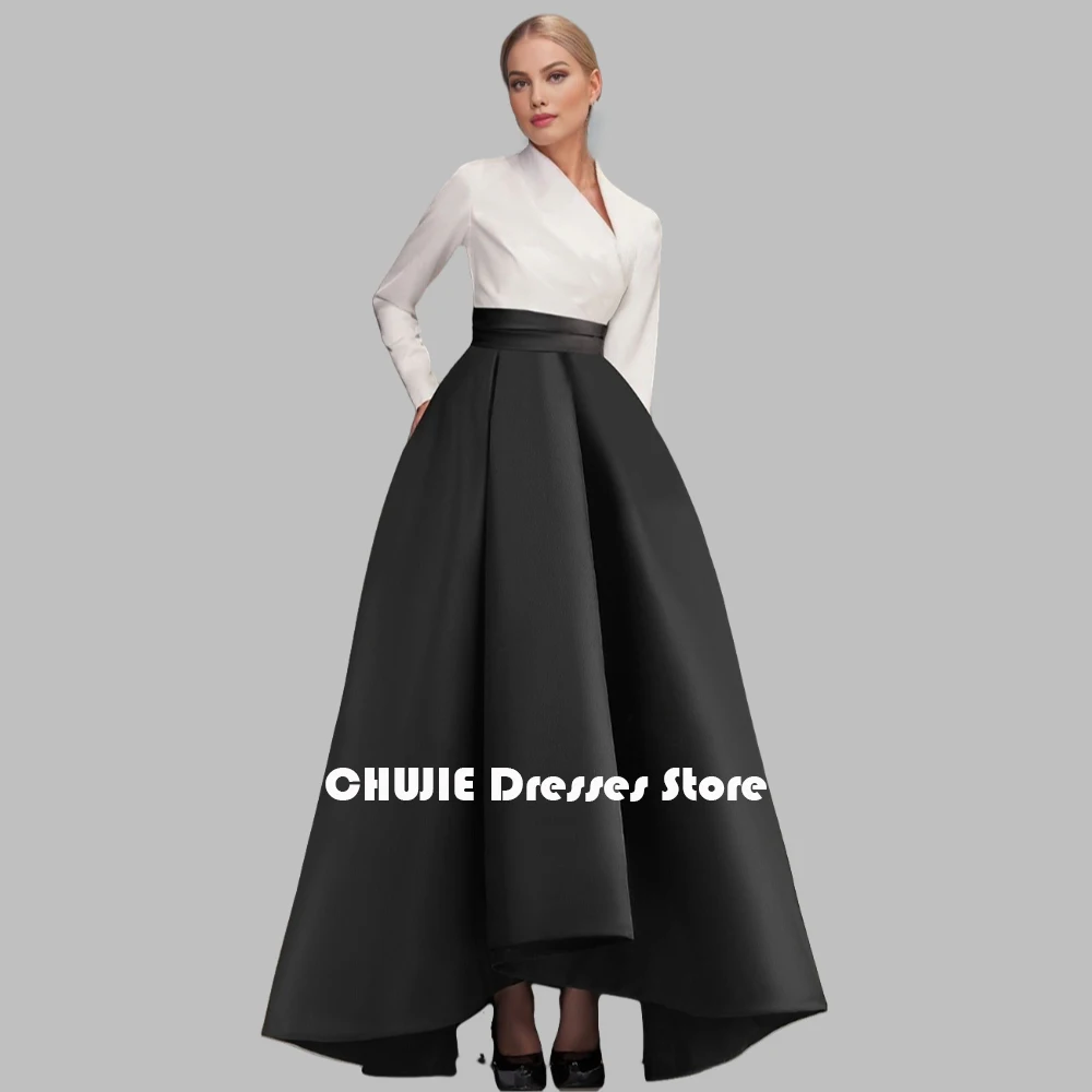 

Satin Split Joint Long Mother of The Bride Dresses For Woman A Line Pleat Prom Ball Gowns Customized Wedding Party Evening Dress