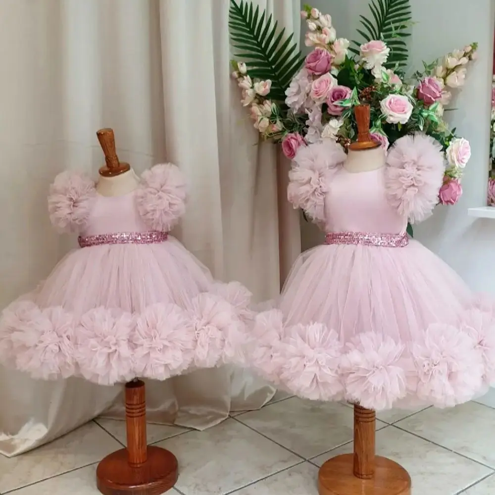 New Baby Girl Dress Princess Birthday Party Dress Tulle Puffy Skirt Flower Girl Dress First comunione Dress evento speciale