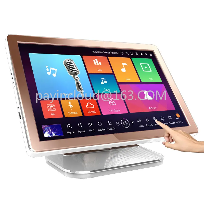 karaoke  machine singing 21.5 inch all in one jukebox  system  with 40w+ songs touchscreen hdd player