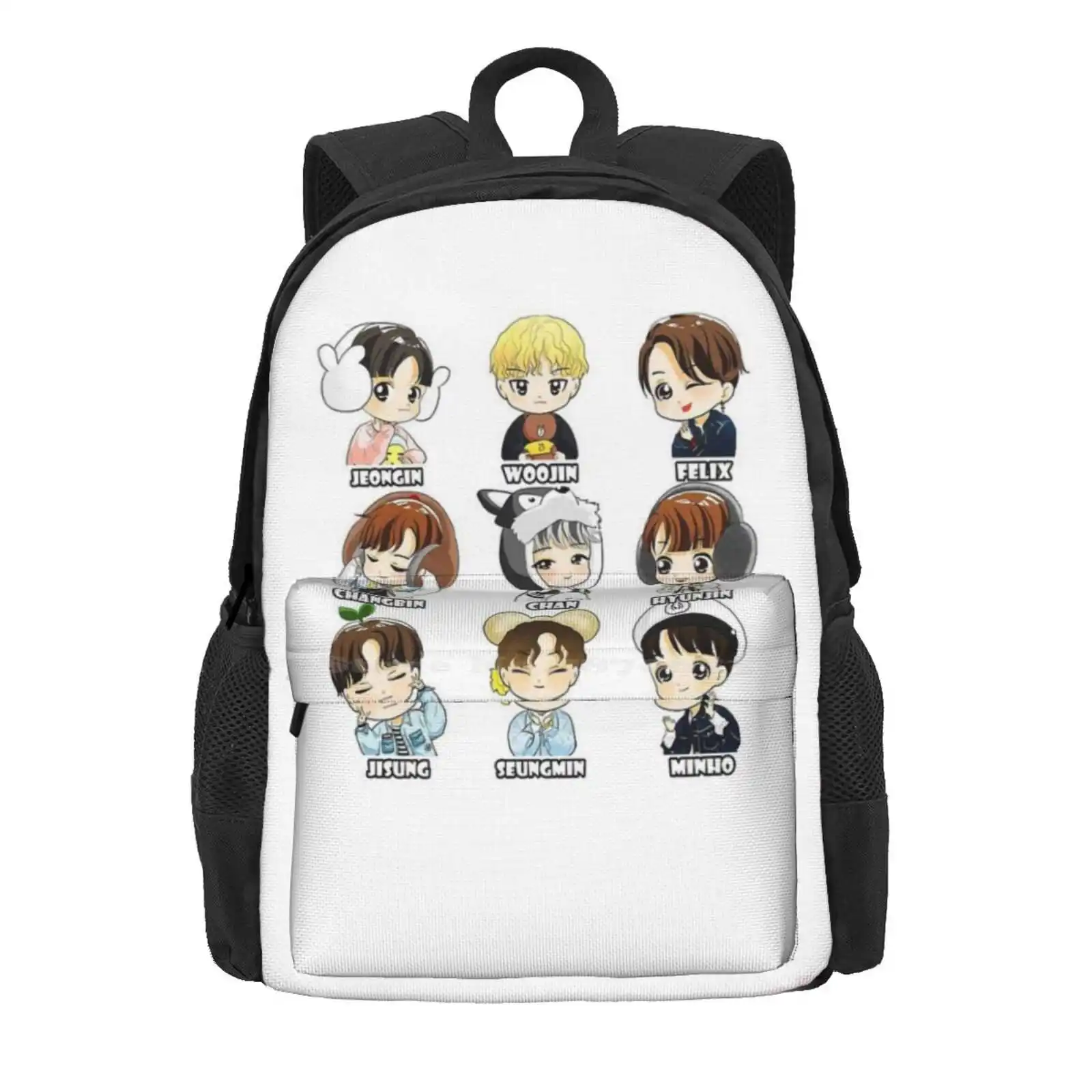 Kpop Stray Kids Chibi All Members Hot Sale Schoolbag Backpack Fashion Bags Kpop Stray Kids Chibi All Members Fashion New York