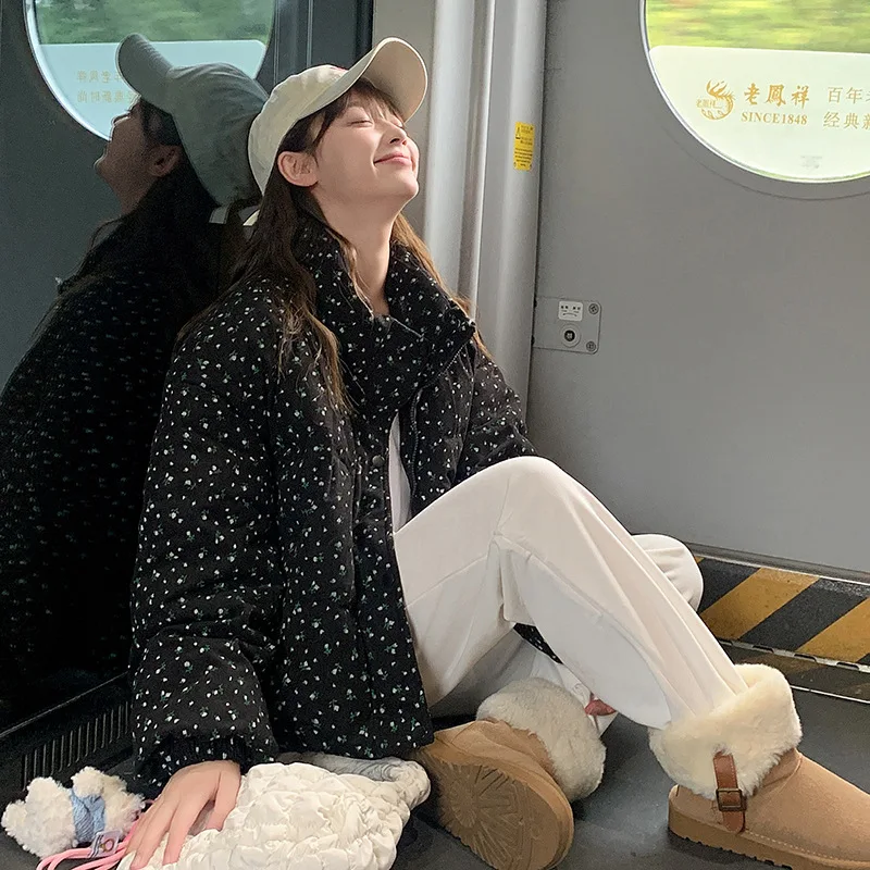 Cotton-padded Jacket Female 2025 Korean Version of Loose Short Bread Cotton-padded Jacket Little Coat Jacket