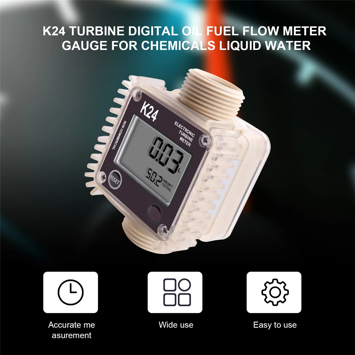 Imagem -05 - Medidor de Fluxo de Combustível Digital Turbina Medidor de Produtos Químicos Água Líquida K24