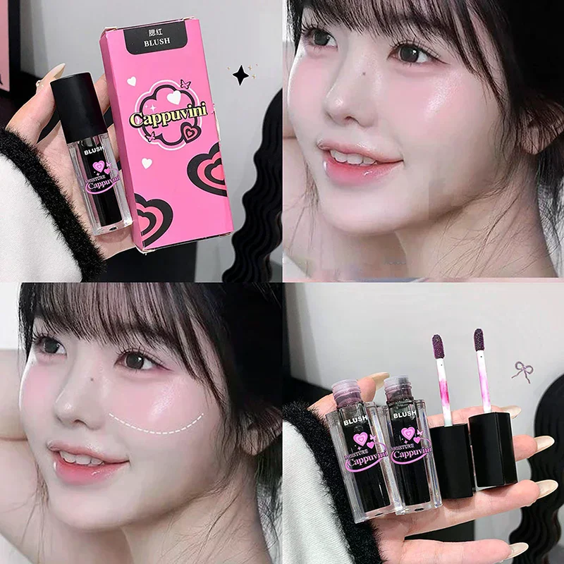 Cappuvini Zwarte Vloeibare Kleurveranderende Blush Lip Eye Cheek Tint Crystal Hydraterende Blusher Transparante Veranderende Gel Rouge Crème