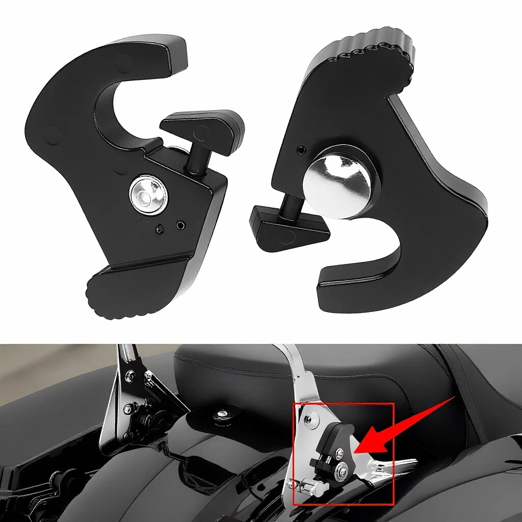 Motorcycle Cover 1Set Detachable Rotary Sissy Bar Luggage Rack Docking Latch Clip Kit Black For Harley Touring Softail Sportster