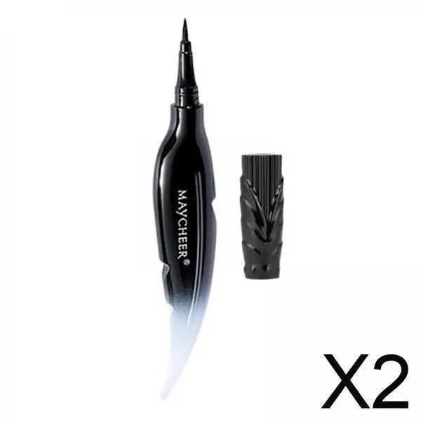 Lápis delineador preto à prova d'água de longa duração com pincel macio design fino para beleza uso diário e maquiagem de casamento