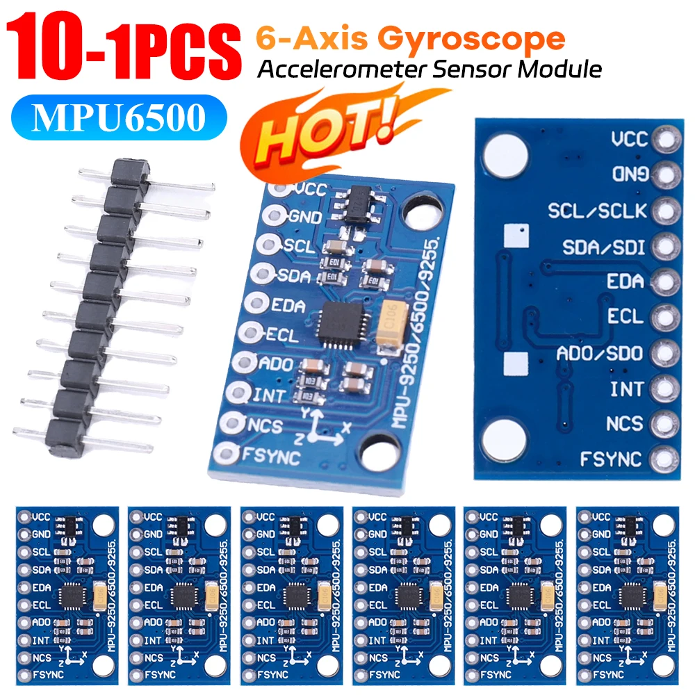 MPU6500 6-assige gyroscoop Accelerometer Sensormodule IIC I2C SPI GY-6500 6-assige houdingsgyrosensor Vervang MPU6050 voor Arduino