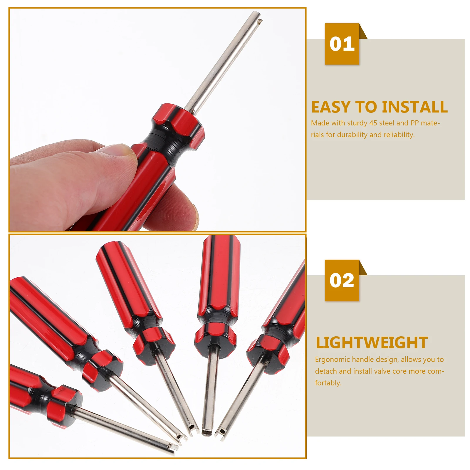 

5pcs Tire Repair Tools Valve Core Removal Auto Body Disassembly Tool For Motorcycle Truck Bicycle Car Tire Disassembling Tool
