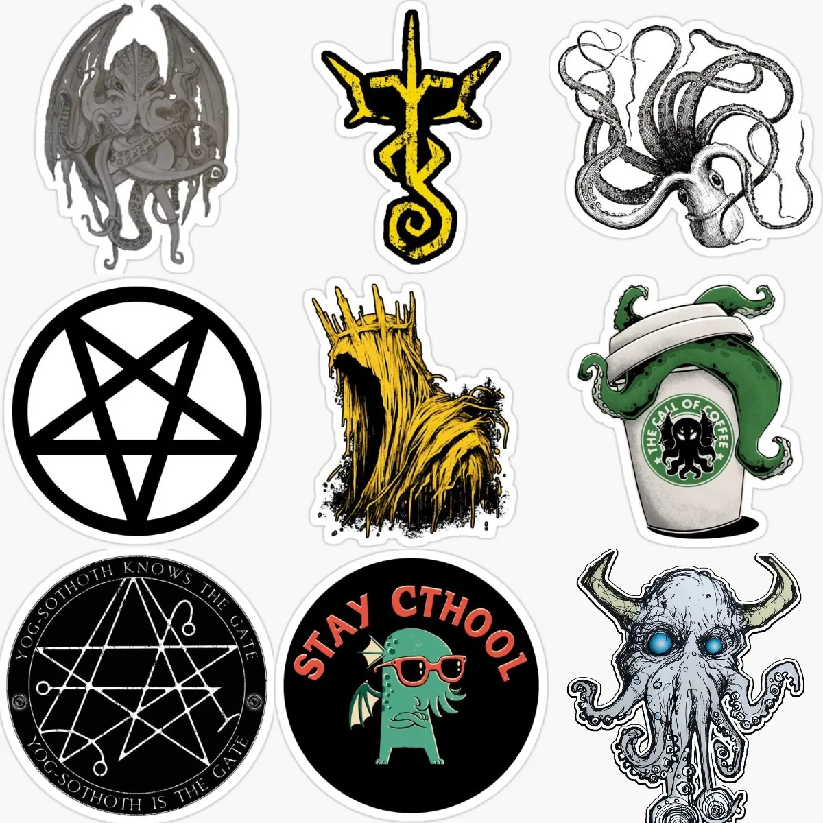 Creative Cthulhu Great Old Ones Octopus PVC Accessories Sticker for Decorate Wall Car Motorcycle Helmet Bumper Window Decal