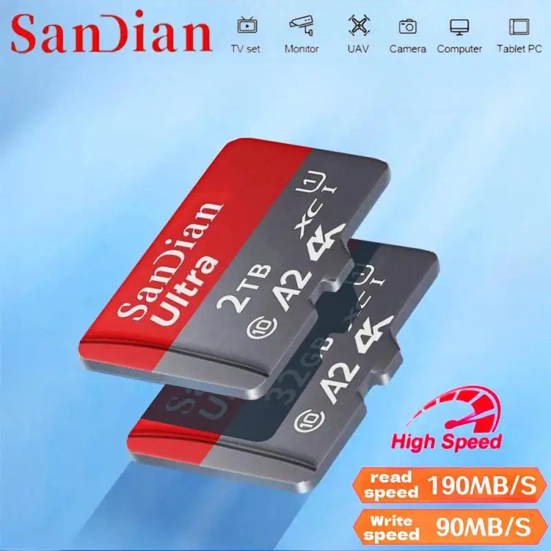 Original Micro Card 2TB High Speed TF Card 1TB SD Memory Card For Phone Security Protection Flash Card Give Card Reader