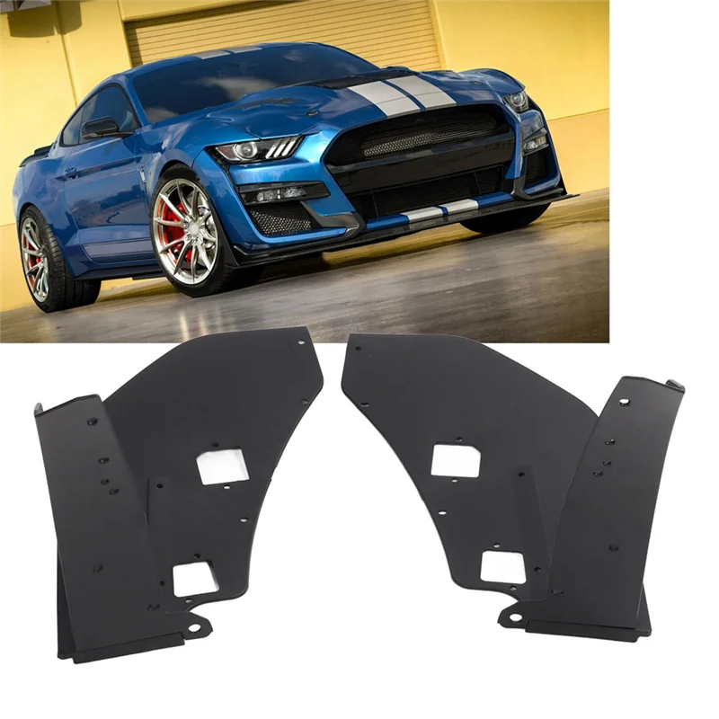 

1Pair Of Front Bumper Corner Spoiler Black Prevent Collision Front Side Corner Winglet For Mustang GT500 2014 To 2021