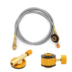 Outdoor Camping Stove Gas Refill Fuel Valve Connector Extension Pipe Tube Gas Tank Furnace Connector Valve Gas Cylinder Adapter