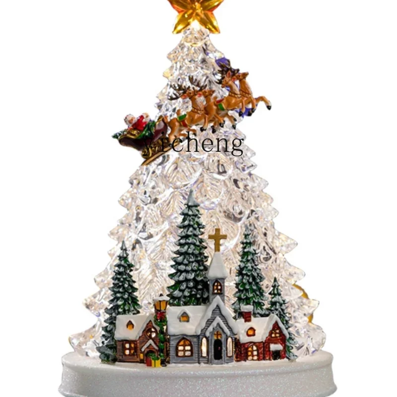 XL Christmas Christmas Tree Acrylic Town Music Box Music Box Children Furnishings Ornaments