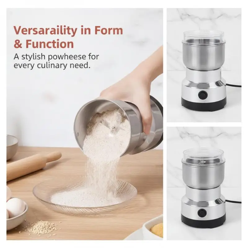 Food Grade Stainless Steel Electric Coffee Grinder One Touch Control Fast Grinding for Coffee Beans Nut Spices Grinding